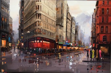 By Palette Knife Painting - New York 1 KG by knife
